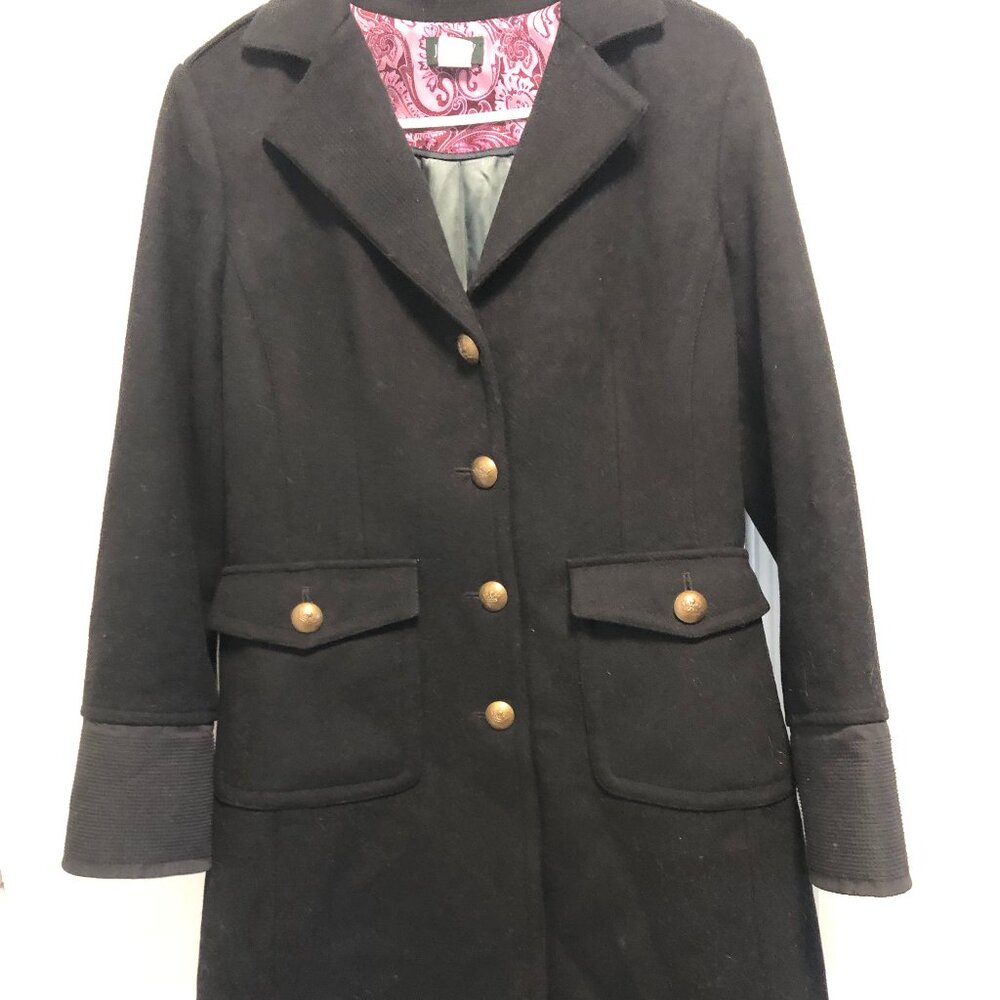 J Crew Vintage Trench Coat Brass Buttons 100% Wool
